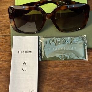 NWOT Authentic Longchamp Tortoiseshell Sunglasses with hard case
